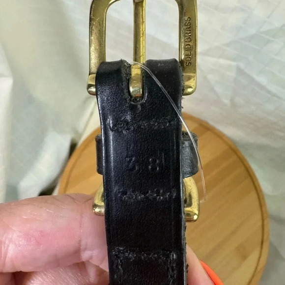 Kensington and worth Classic black and brown leather belt size 38 brass buckle